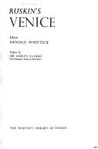 Cover of Ruskin's Venice