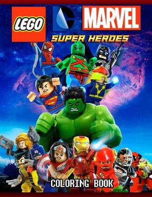 Book cover for LEGO DC MARVEL superheroes coloring book