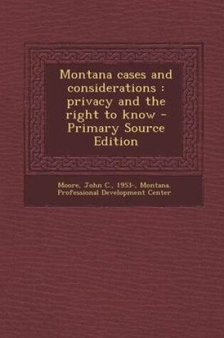 Cover of Montana Cases and Considerations