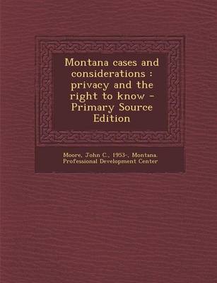 Book cover for Montana Cases and Considerations