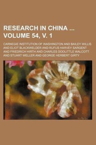 Cover of Research in China Volume 54, V. 1