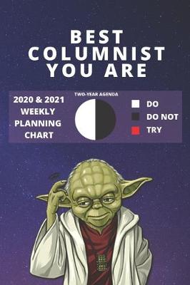 Book cover for 2020 & 2021 Two-Year Weekly Planner For Best Columnist Gift - Funny Yoda Quote Appointment Book - Two Year Agenda Notebook