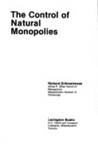 Cover of Control of Natural Monopolies