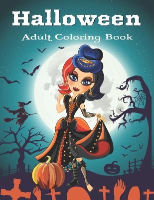 Book cover for Halloween Adult Coloring Book