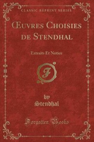 Cover of Oeuvres Choisies de Stendhal