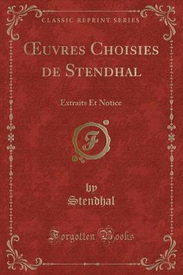 Book cover for Oeuvres Choisies de Stendhal