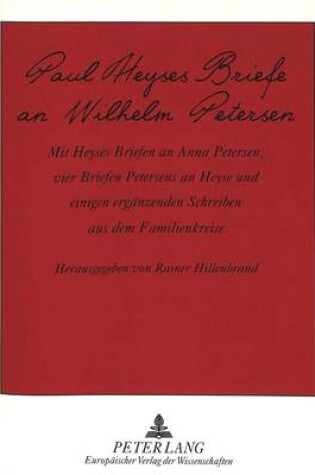 Cover of Paul Heyses Briefe an Wilhelm Petersen