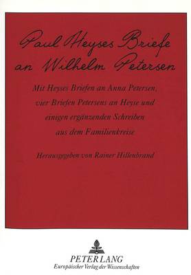 Book cover for Paul Heyses Briefe an Wilhelm Petersen