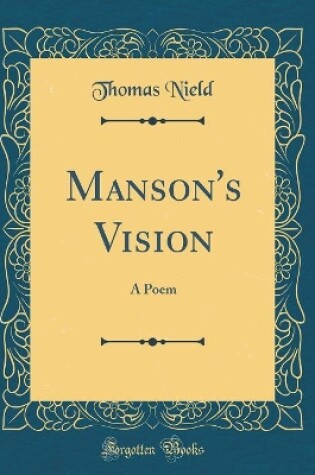 Cover of Manson's Vision: A Poem (Classic Reprint)