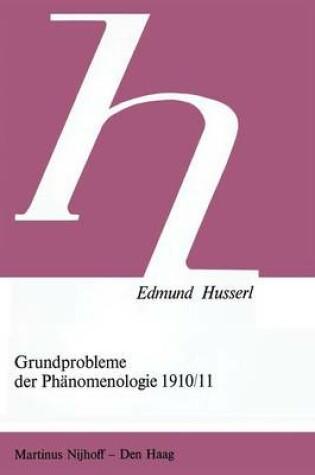 Cover of Grundprobleme Der Phanomenologie 1910/11