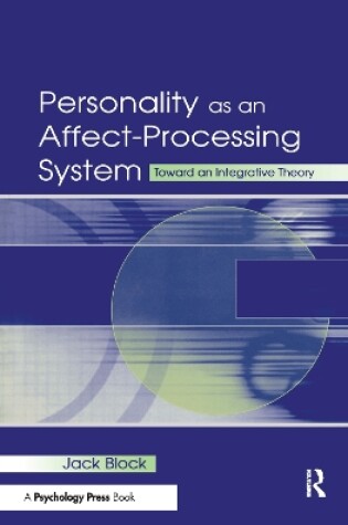 Cover of Personality as an Affect-processing System