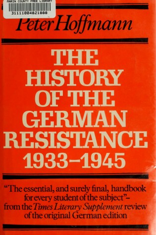 Cover of Hoffman: German Resistance to Hitler