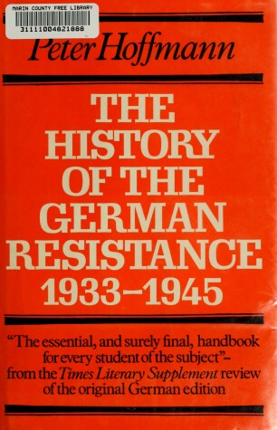 Book cover for Hoffman: German Resistance to Hitler