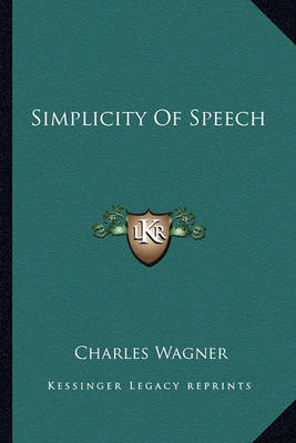 Book cover for Simplicity Of Speech