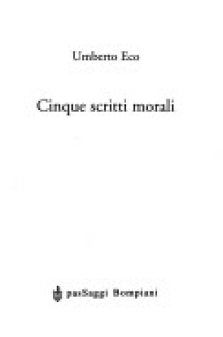 Cover of Cinque Scritti Morali