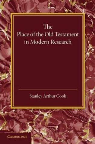 Cover of The Place of the Old Testament in Modern Research