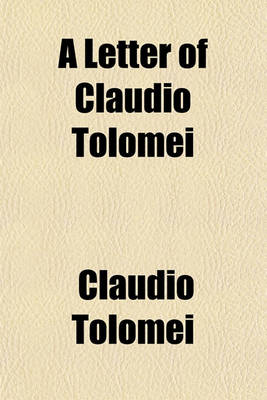 Book cover for A Letter of Claudio Tolomei