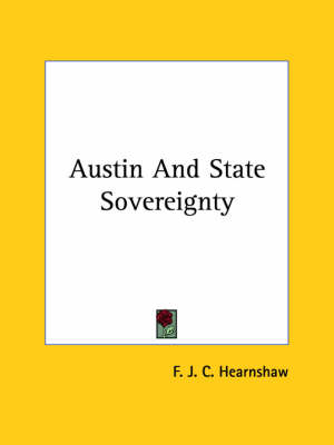 Book cover for Austin and State Sovereignty