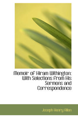 Book cover for Memoir of Hiram Withington