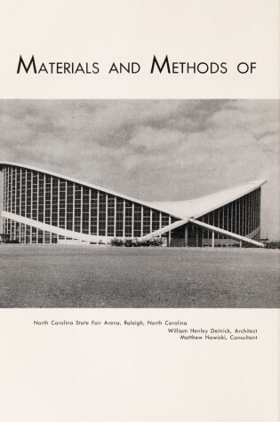 Cover of Materials and Methods of Architectural Construction