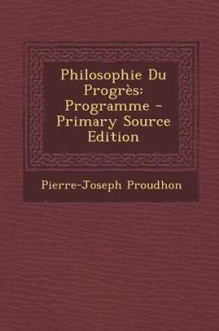 Cover of Philosophie Du Progres