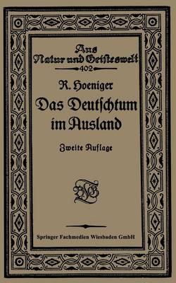 Book cover for Das Deutschtum Im Ausland VOR Dem Weltkrieg