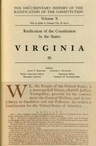 Cover of Ratification by the States Virginia Vol 3