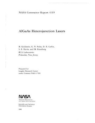 Book cover for AlGaAs heterojunction lasers