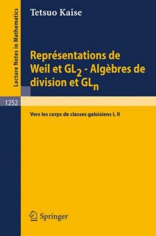 Cover of Representation De Weil Et Gl2 - Algebres De Divisio