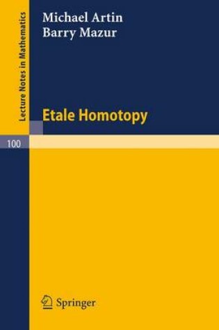 Cover of Etale Homotopy