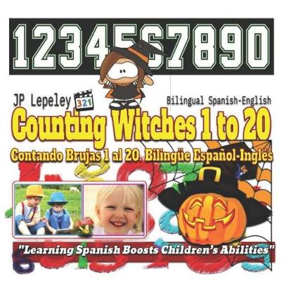 Book cover for Counting Witches 1 to 20. Bilingual Spanish-English