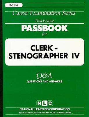 Book cover for Clerk-Stenographer IV