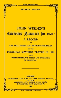 Book cover for Wisden Cricketers' Almanack 1870