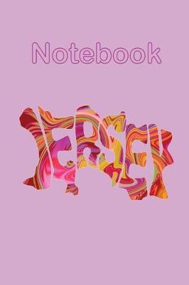 Book cover for Jersey Channel Islands Pink Psychedelic Map Notebook