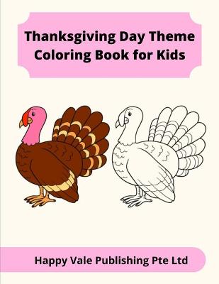 Book cover for Thanksgiving Day Theme Coloring Book for Kids
