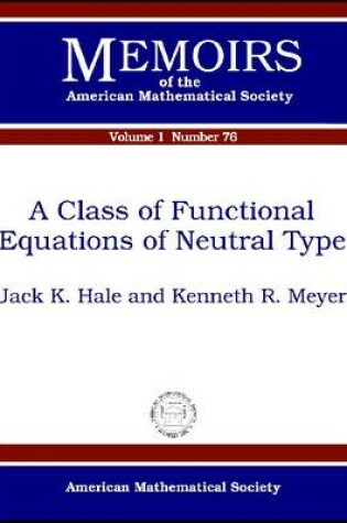 Cover of A Class of Functional Equations of Neutral Type