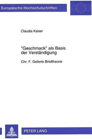 Cover of -Geschmack- ALS Basis Der Verstaendigung