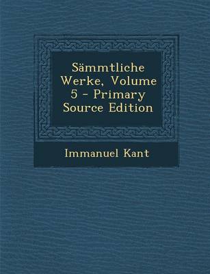 Book cover for Sammtliche Werke, Volume 5