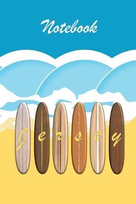 Book cover for Jersey Vintage Look Surfboards Notebook