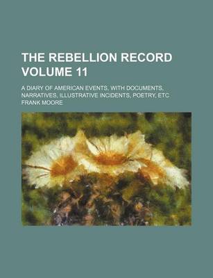 Book cover for The Rebellion Record Volume 11; A Diary of American Events, with Documents, Narratives, Illustrative Incidents, Poetry, Etc