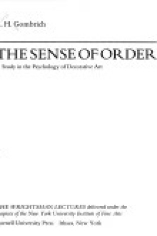 Cover of Sense of Order CB