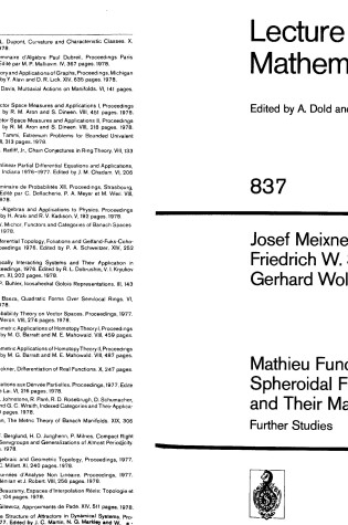 Cover of Mathieu Functions and Spheroidal Functions and Their Mathematical Foundations