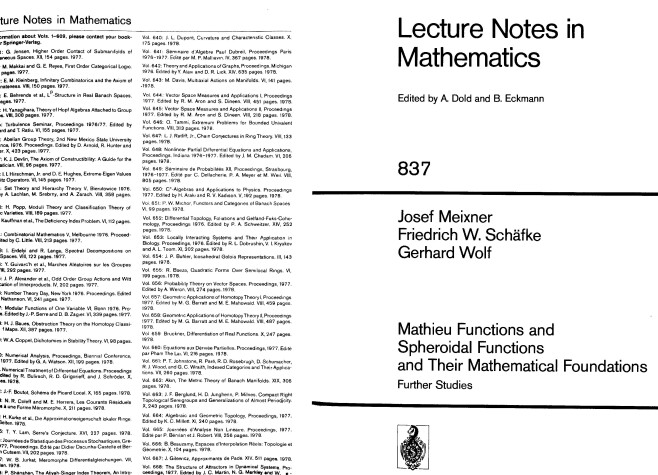 Cover of Mathieu Functions and Spheroidal Functions and Their Mathematical Foundations