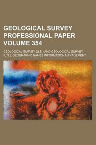 Cover of Geological Survey Professional Paper Volume 354