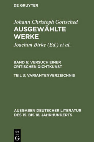 Cover of Variantenverzeichnis