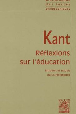 Cover of Reflexions Sur l'Education