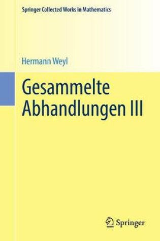 Cover of Gesammelte Abhandlungen III