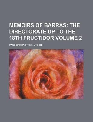 Book cover for Memoirs of Barras Volume 2