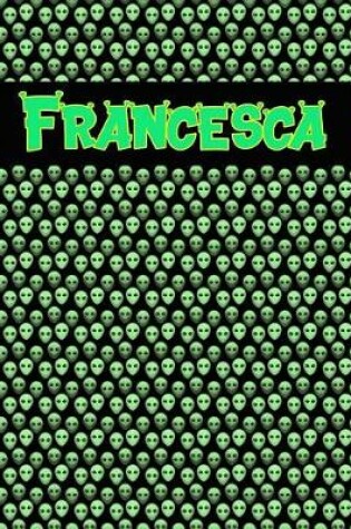 Cover of 120 Page Handwriting Practice Book with Green Alien Cover Francesca