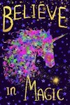 Book cover for Big Fat Journal Notebook Colorful Unicorn In Stars Believe In Magic 2